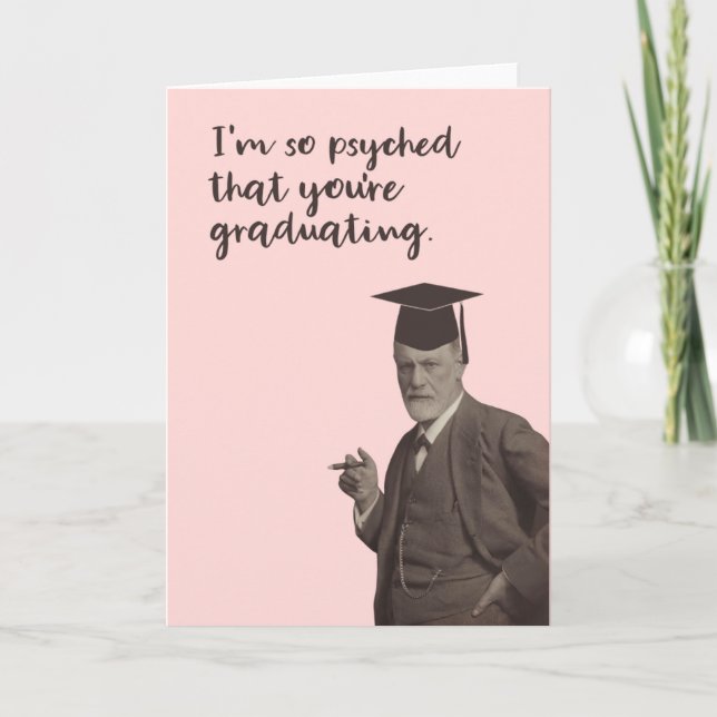 Carte Graduation psychédélique de Sigmund Freud Funny (Devant)