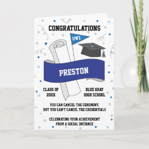 Carte Graduation Quarantine Social Espaccing Custom