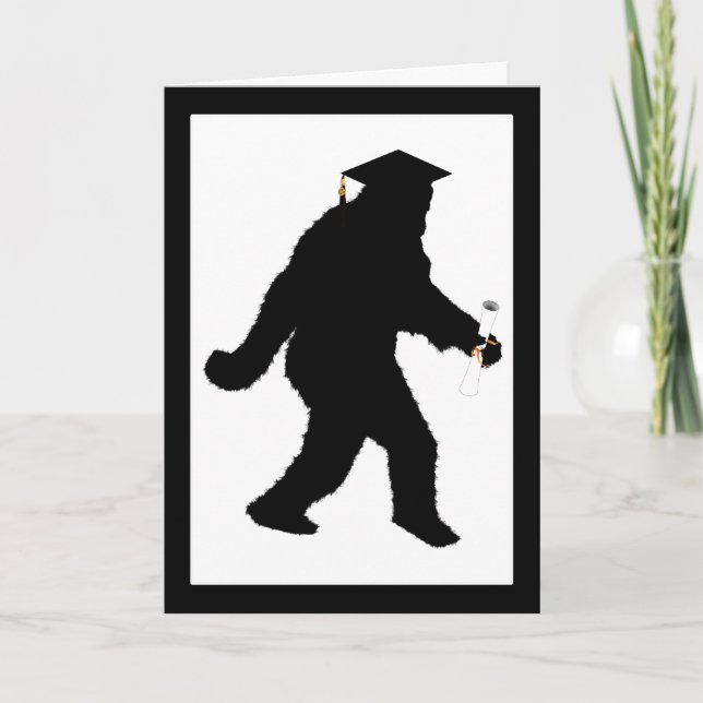 Carte Graduation Sasquatch avec Casquette (Devant)