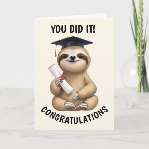Carte Graduation Sloth