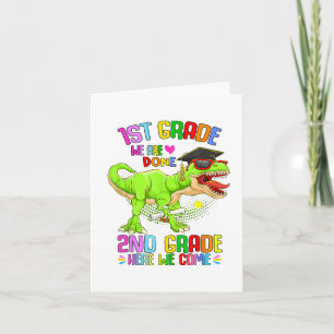 Carte Graduation T-rex Dernier jour de l'école 1ère anné