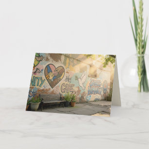 Carte Graffiti de l'humanité pour l'anniversaire sur mur