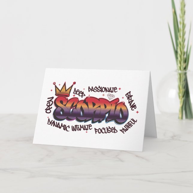 Carte graffiti du zodiaque Scorpion (Devant)