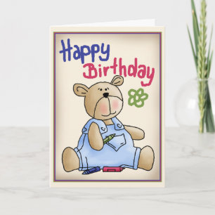 Carte Graffiti Ours d'anniversaire