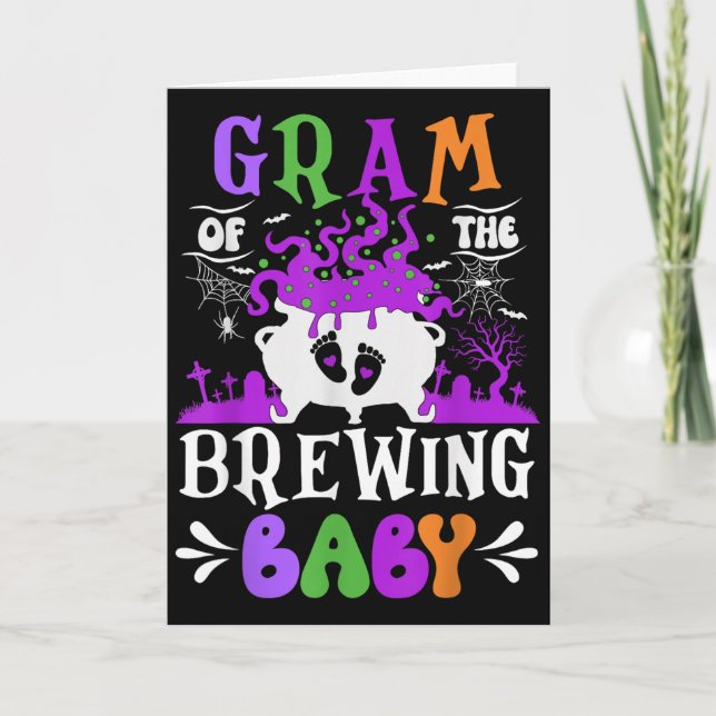 Carte Gram Of The Brewing Baby Grandma To Be Halloween  (Devant)