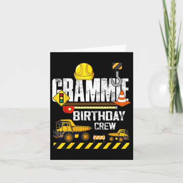 Carte Grammie Birthday Crew Construction Excavator Party (Devant)