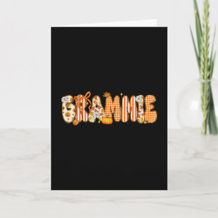 Carte Grammie Rétro Citrouille Feuilles D'automne Thanks