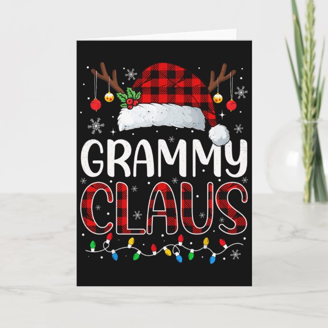 Carte Grammy Claus Christmas Lights Pajama Family Matchi (Devant)