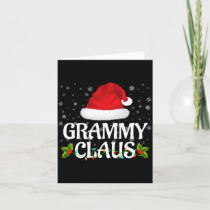 Carte Grammy Claus Lumières de Noël Pyjama Famille Santa