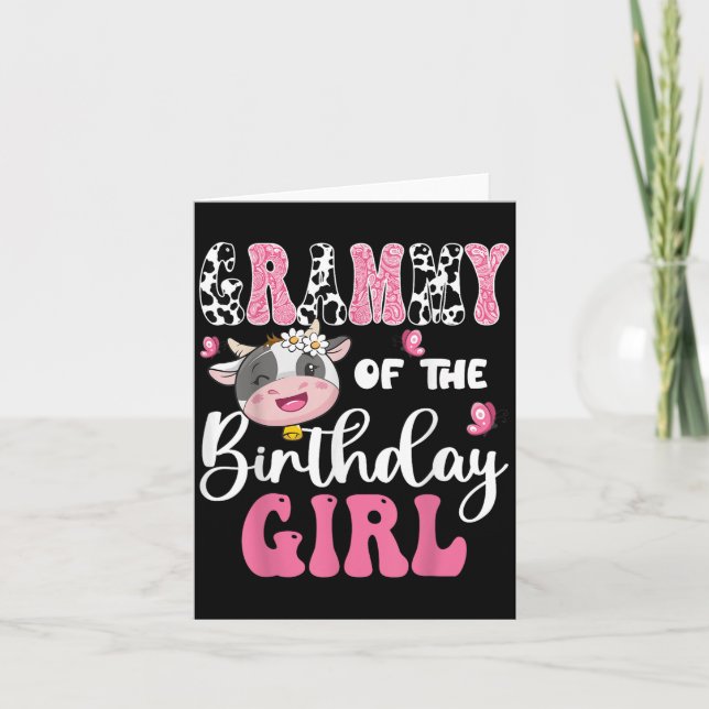 Carte Grammy De L'Anniversaire Fille Ferme Vache 1er Ann (Devant)