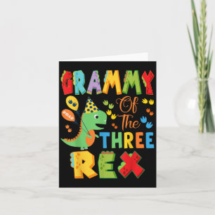 Carte Grammy Des Trois Rex 3ème Anniversaire Dinosaur