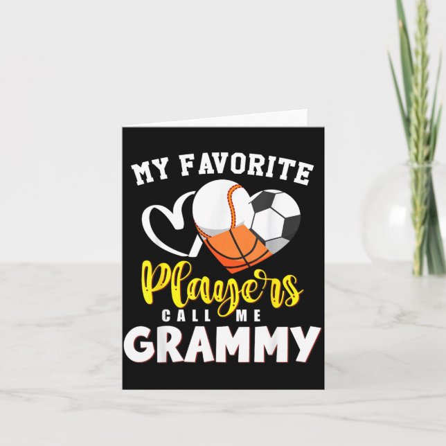 Carte Grammy Joueurs de Baseball Soccer de Basball préfé (Devant)