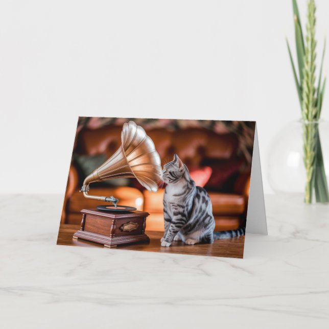 Carte Gramophone Tabby (Devant)