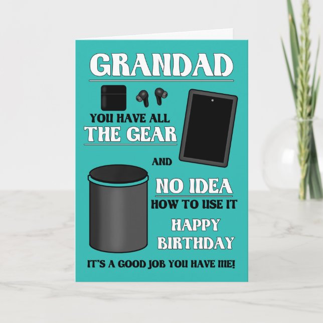 Carte Grand Anniversaire Toute L'Équipement Aucune Idée (Devant)