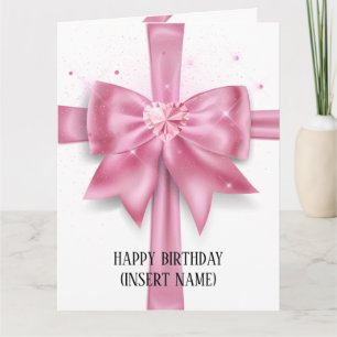 Carte Grand arc rose de luxe cadeau croix