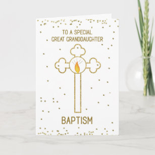 Carte Grand Baptême-fille Croix d'or