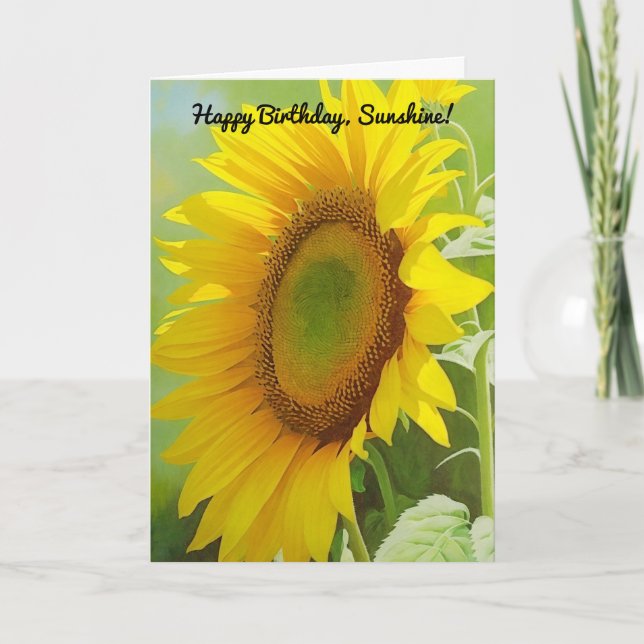 Carte Grand Beau Tournesol Joyeux soleil d'anniversaire (Devant)