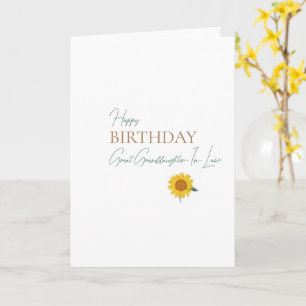 Carte Grand-Belle-Petite-Fille de tournesol d'anniversai