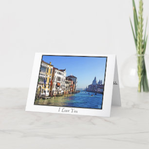 Carte Grand Canal de Venise avec citation d'amour