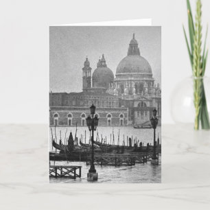 Carte Grand Canal noir et blanc Venise Italie Voyage