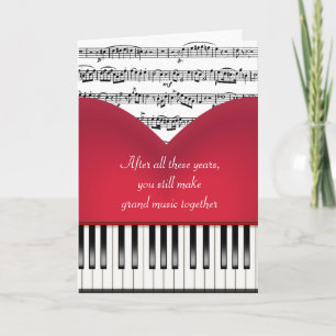Carte Grand Coeur De Piano Musical Pour Anniversaire