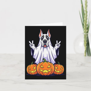 Carte Grand Dane Chien Fantôme Citrouille Boo Halloween