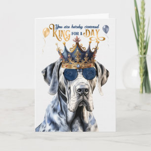 Carte Grand Dane Chien King pour la journée drôle Annive