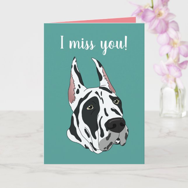 Carte Grand Danois Personnalisable Vous Manque (Orchidée)