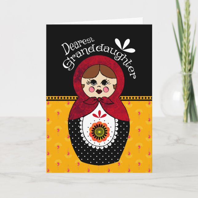 Carte Grand-daughter Birthday Babushka Doll (Devant)