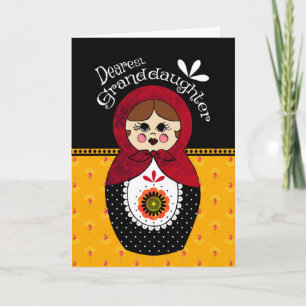 Carte Grand-daughter Birthday Babushka Doll