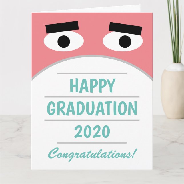 Carte Grand drôle Happy Graduation classe de 2023 visage (Devant)