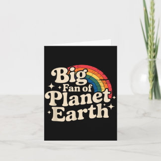 Carte Grand fan de la planète Terre rétro 70s arc-en-cie