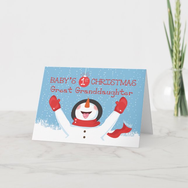 Carte Grand-fille Baby First Christmas Snowman (Devant)