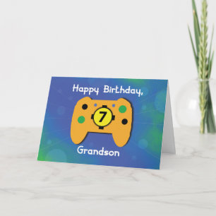 Carte Grand-fils 7 ans Anniversaire Gamer Controller