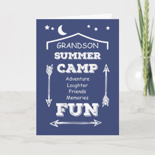 Carte Grand-fils Camp Fun Navy Blue, Penser à vous