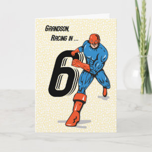 Carte Grand-fils Superhero 6e anniversaire