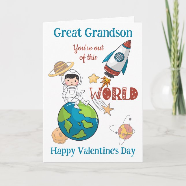 Carte Grand-Fils Valentines De Cet Espace Mondial (Devant)