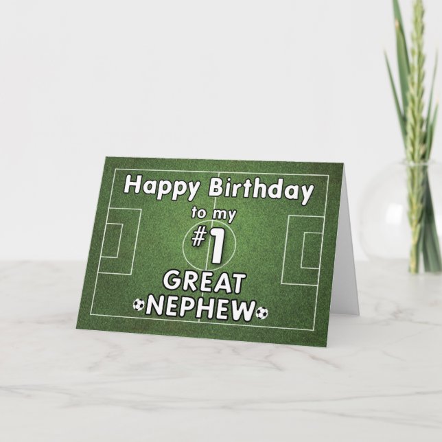 Carte Grand Football Nephew Anniversaire avec terrain d' (Devant)