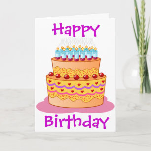 Carte Grand gâteau d'anniversaire