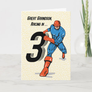 Carte Grand grand-fils 3e anniversaire Superhero