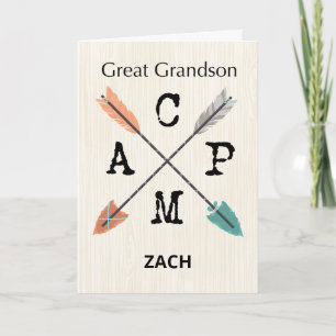 Carte Grand Grand-fils Camp Personnaliser Nom Flèches