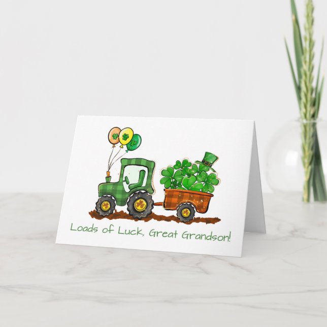 Carte Grand Grand-fils Jour de la Saint Patrick Charges  (Devant)