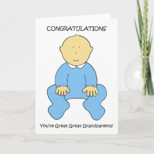 Carte Grand grand-parents à garçon Félicitations