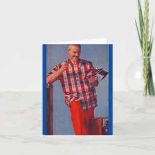 Carte grand homme en rouge et plaid