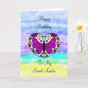 Carte Grand Joyeux Anniversaire à ma Tante Page de color