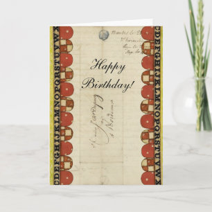 Carte Grand livre Vintage ABC Border, Joyeux anniversair