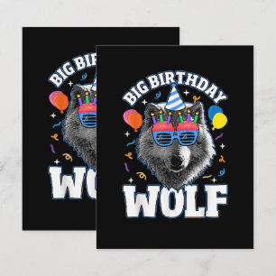 Carte Grand Loup d'anniversaire pour les loups