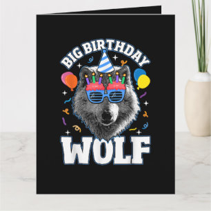 Carte Grand Loup d'anniversaire pour les loups