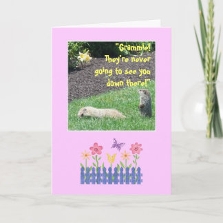 Carte Grand-maman heureuse d'anniversaire de Groundhog !