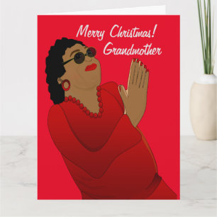 Carte Grand-mère afro-américaine Joyeux Noël